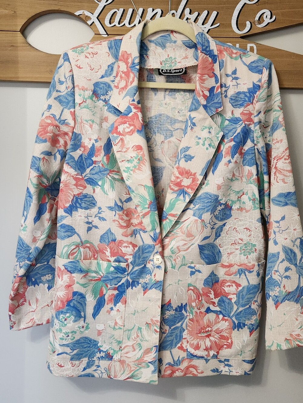 Vintage Floral Blazer Skirt Suit Set Womens 10 Cottagecore Grandmacore 90s - Picture 2 of 16